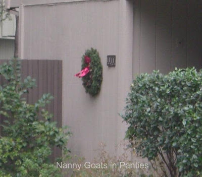 Christmas Wreath on neighbors door Christmas Tree, christmas wreath
